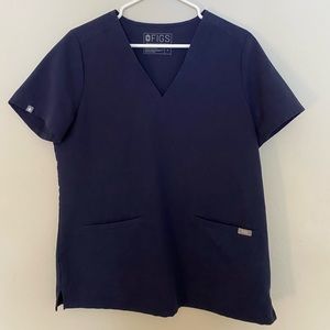 FIGS Scrub Top, Navy Blue, Gently Worn, Size Medium